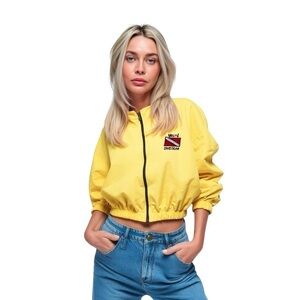 Vintage Uzzi Yellow Windbreaker Jacket – Women's Dive Gear - Size Large